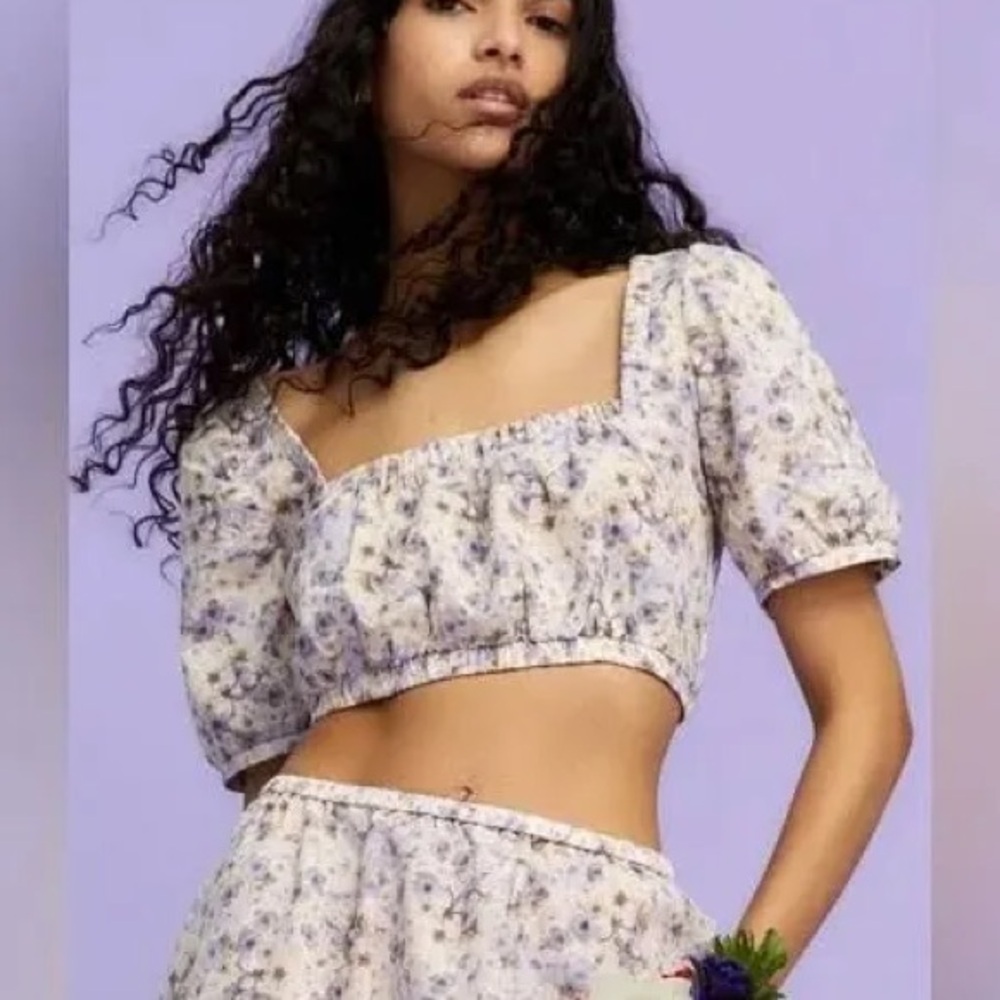 NWT H&M | Linen Blend Floral 2 Piece Co-Ord Set size medium